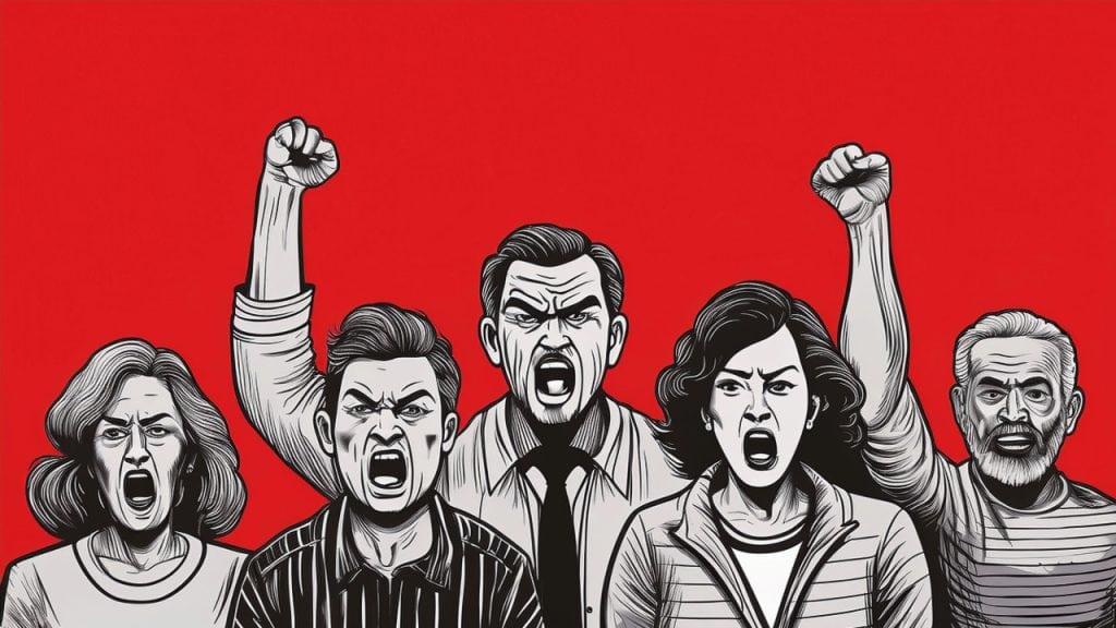 personas de diferentes edades en una manifestación pacífica